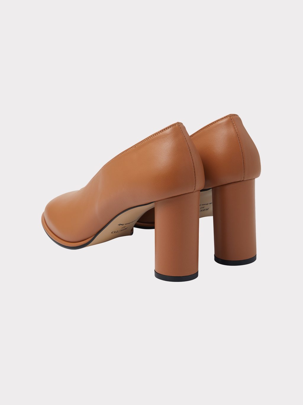 Poppy Column Heel Pumps (Camel)
