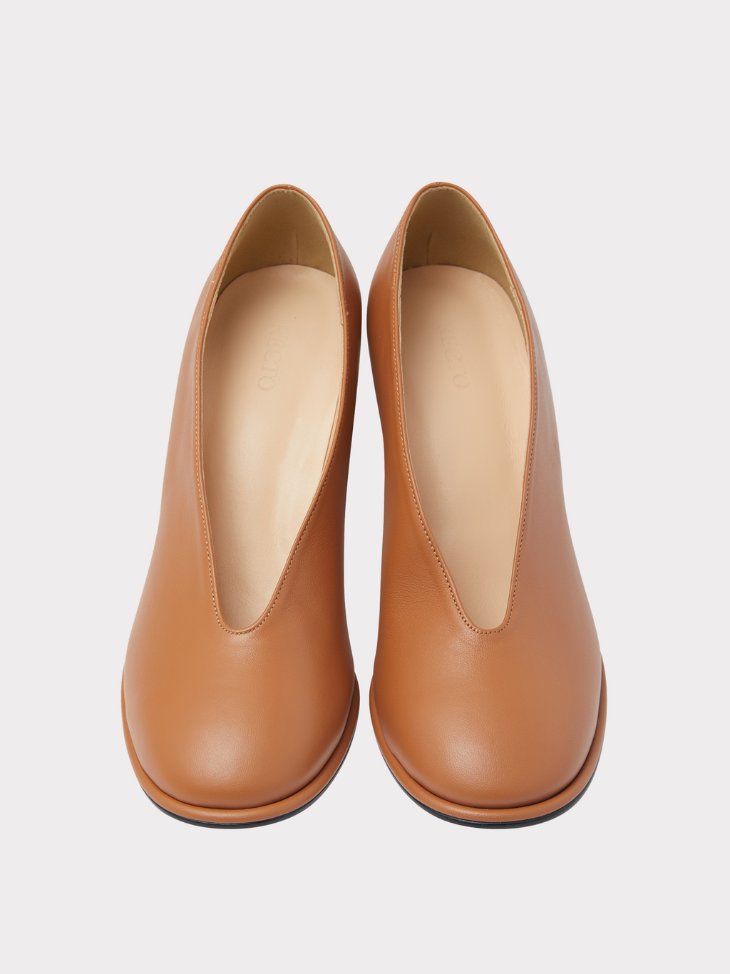 Poppy Column Heel Pumps (Camel)