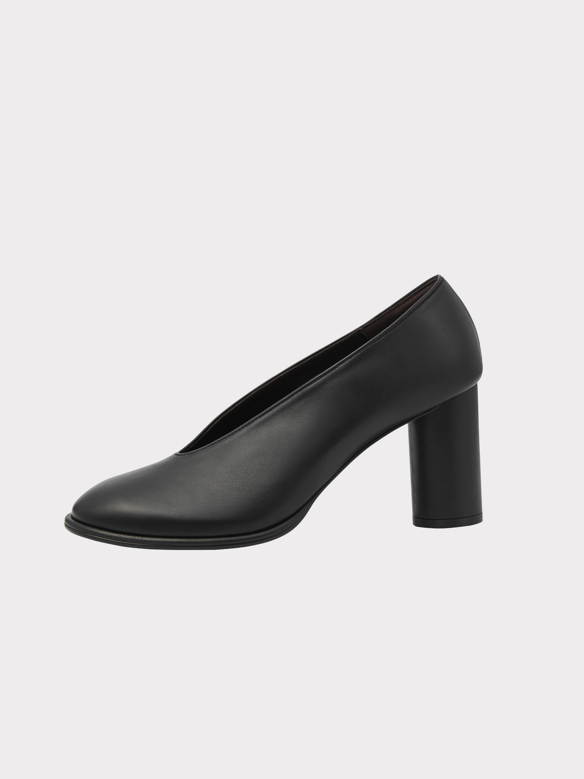 Poppy Column Heel Pumps (Black)