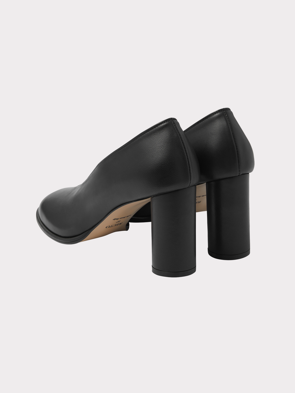 Poppy Column Heel Pumps (Black)