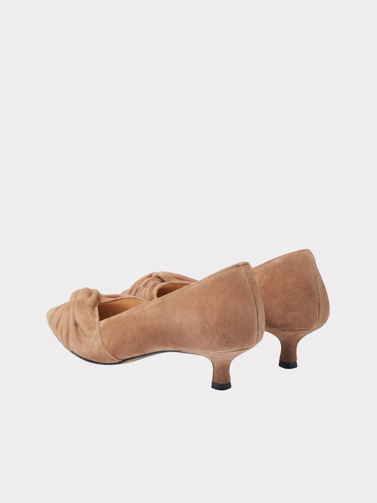 Knotted Kitten Heels (Sepia Beige)