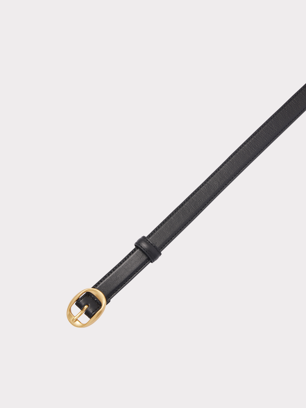 Signature Small Oval Buckle Belt (Black)