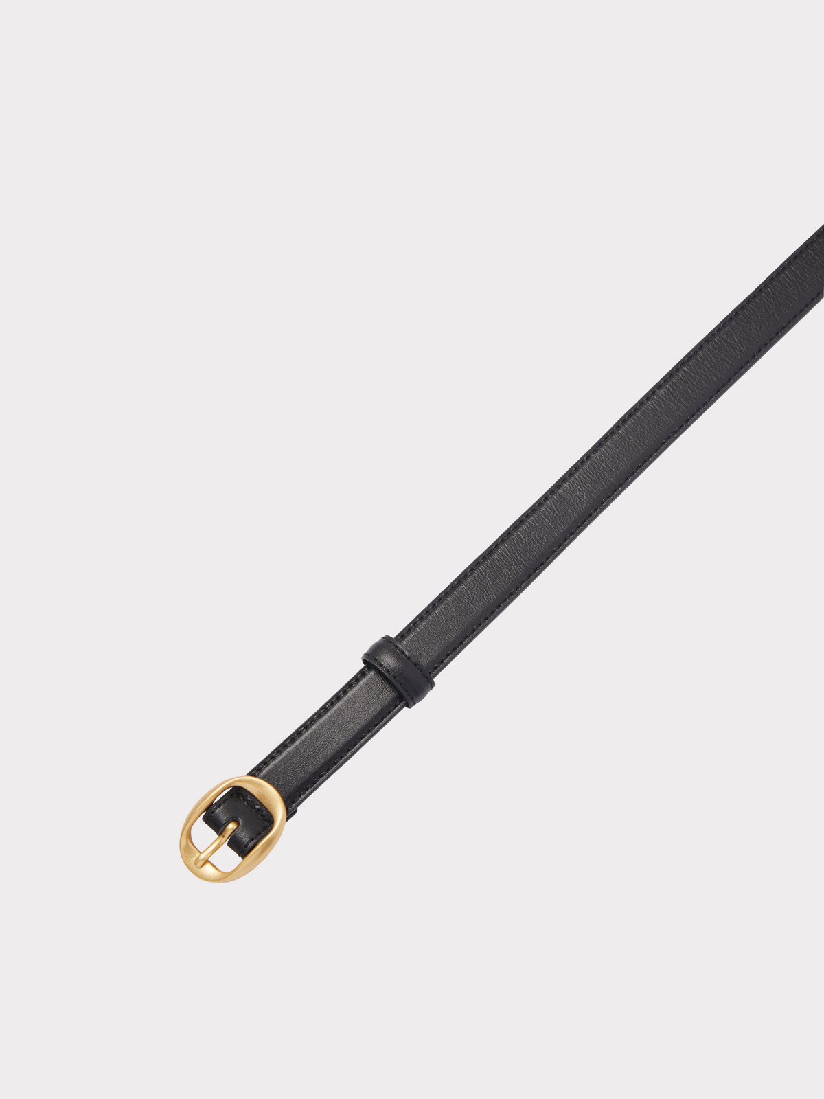 Signature Small Oval Buckle Belt (Black)