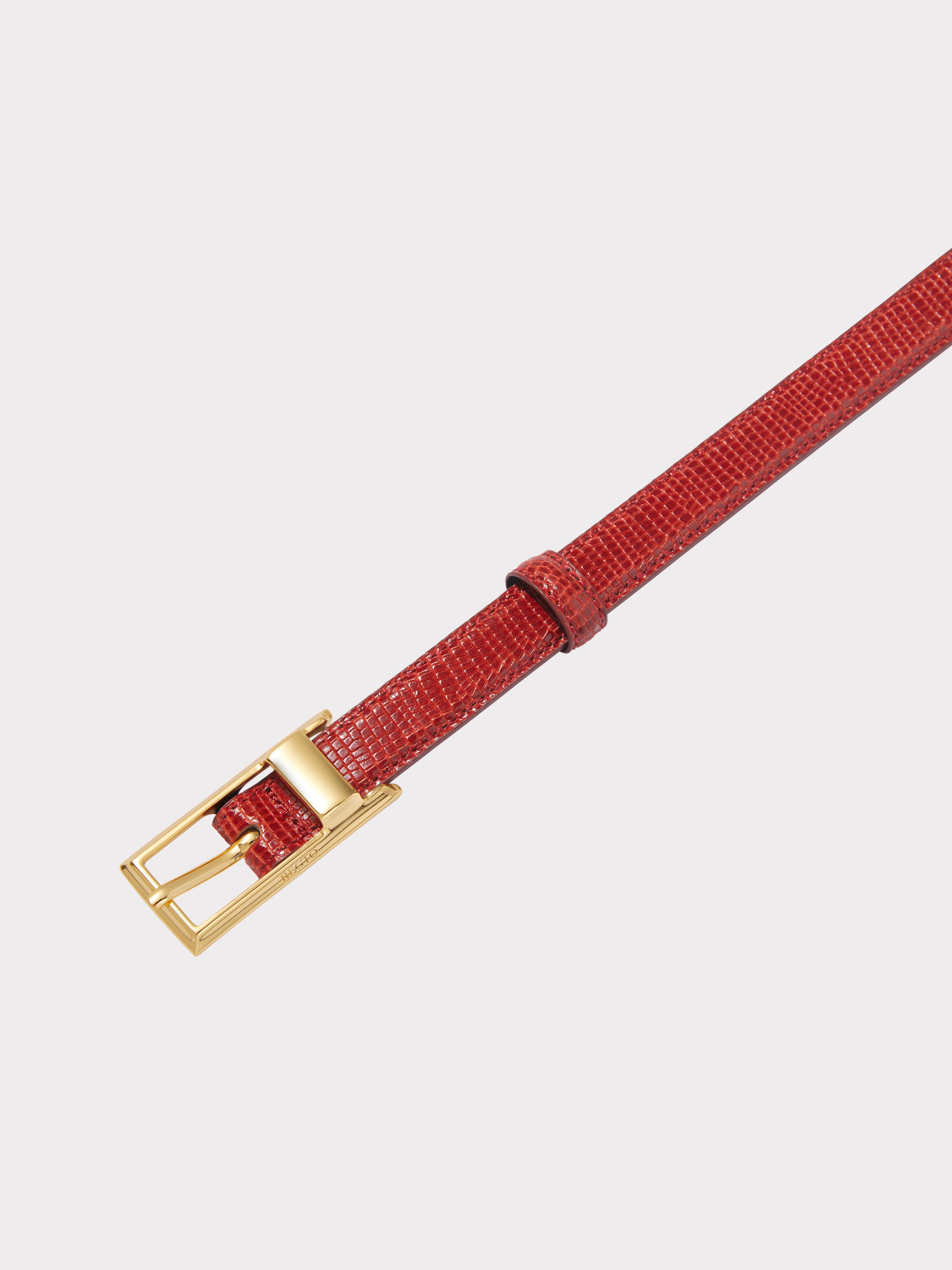 Signature Square Buckle Belt (Vintage Red)