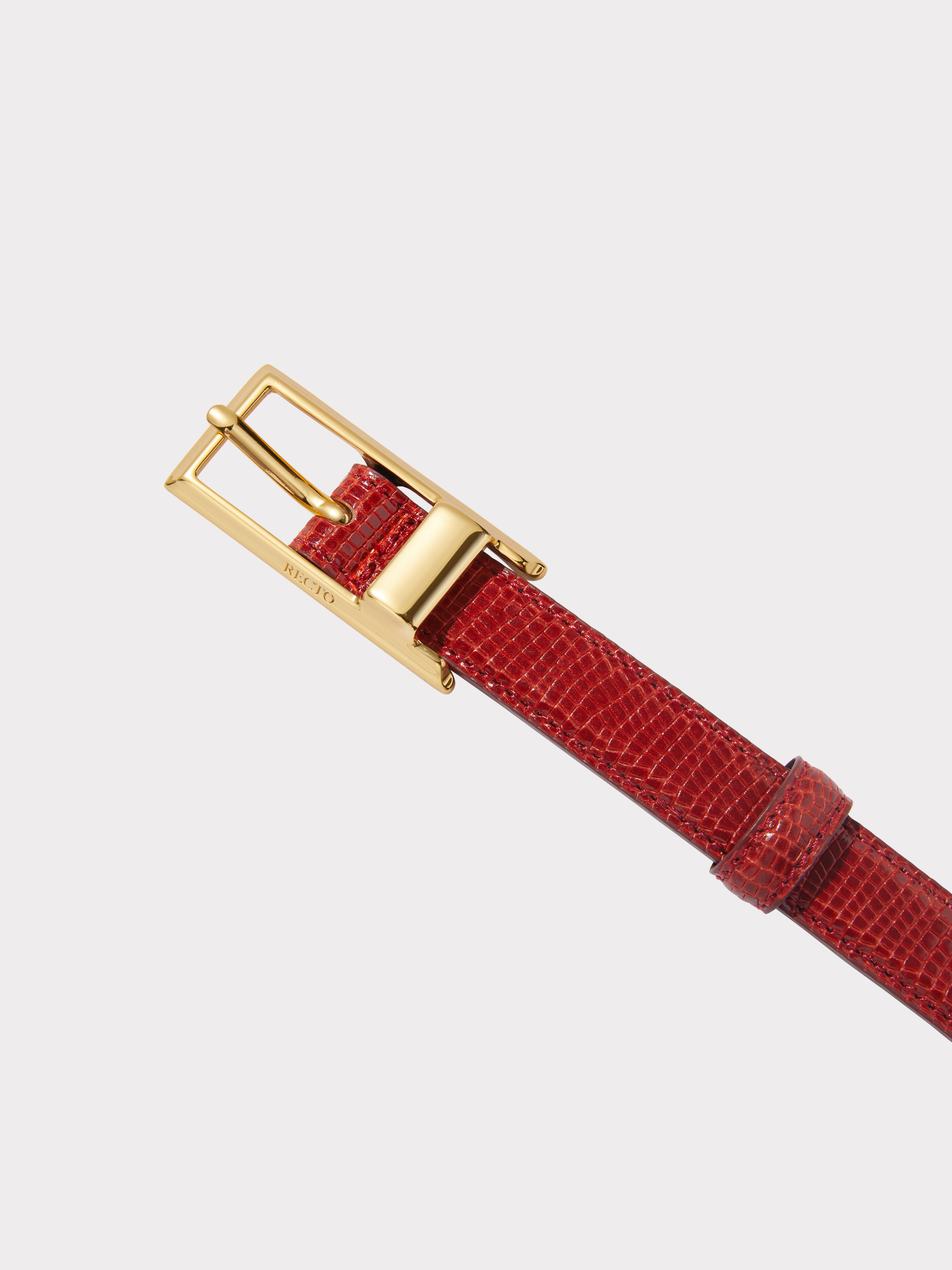 Signature Square Buckle Belt (Vintage Red)