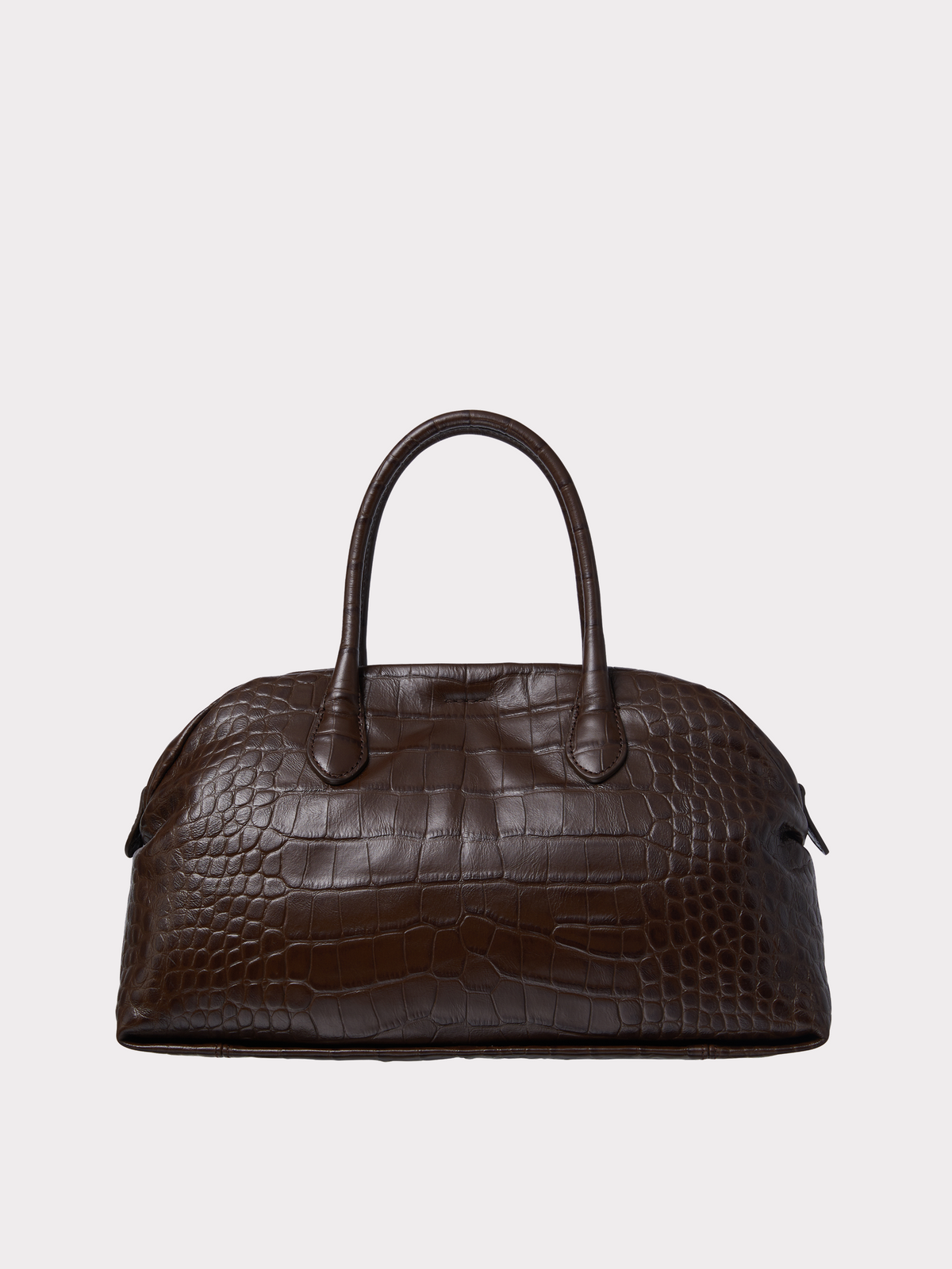 Croc-Effect Singular Tote Medium (Croc Brown)