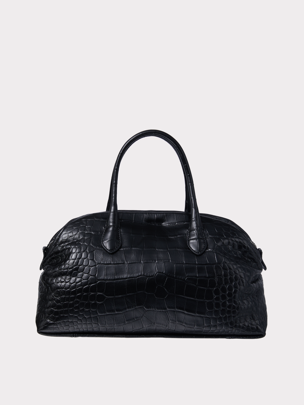 Croc-Effect Singular Tote Medium (Croc Black)