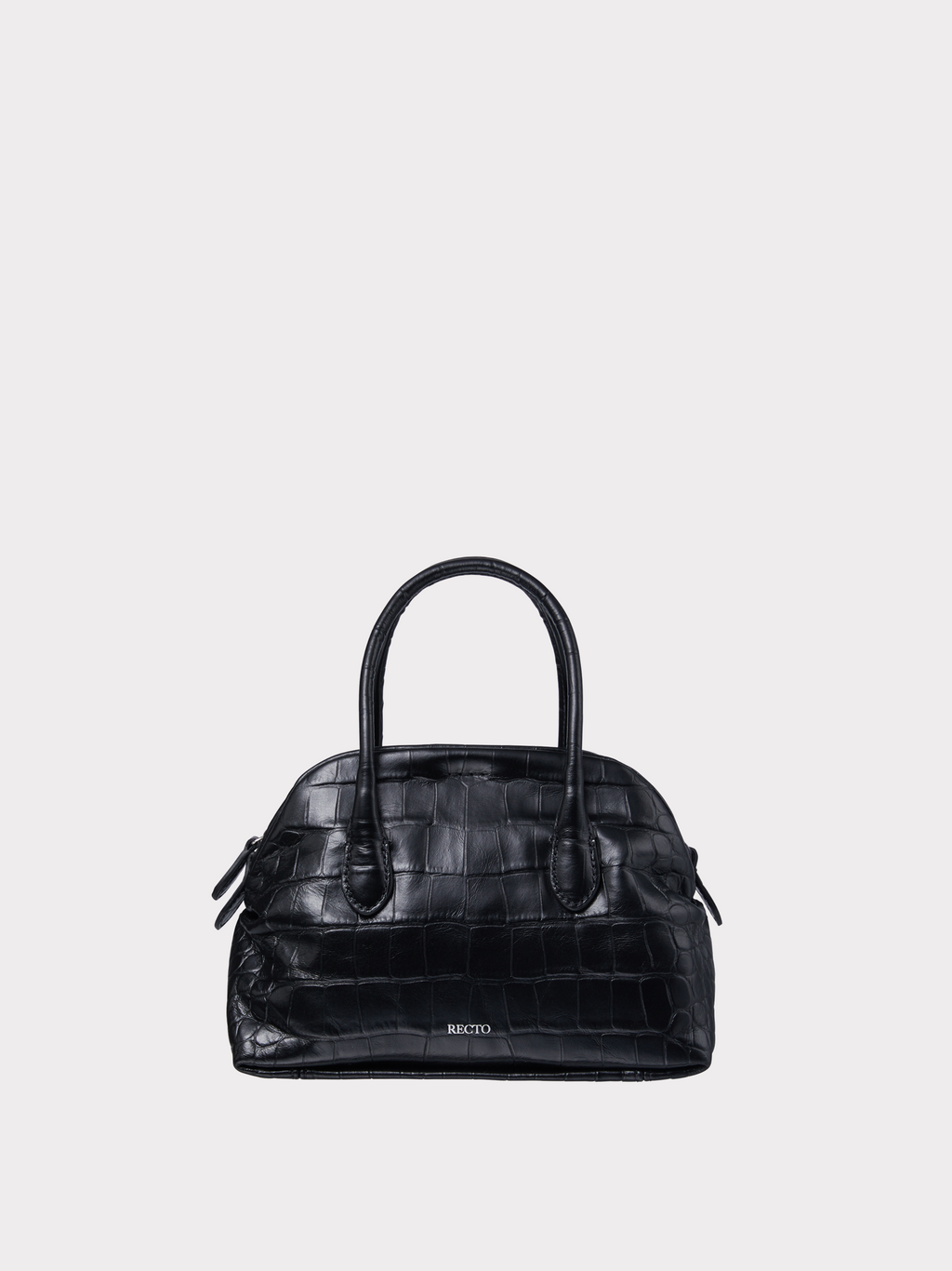 Croc-Effect Singular Tote Mini (Croc Black)