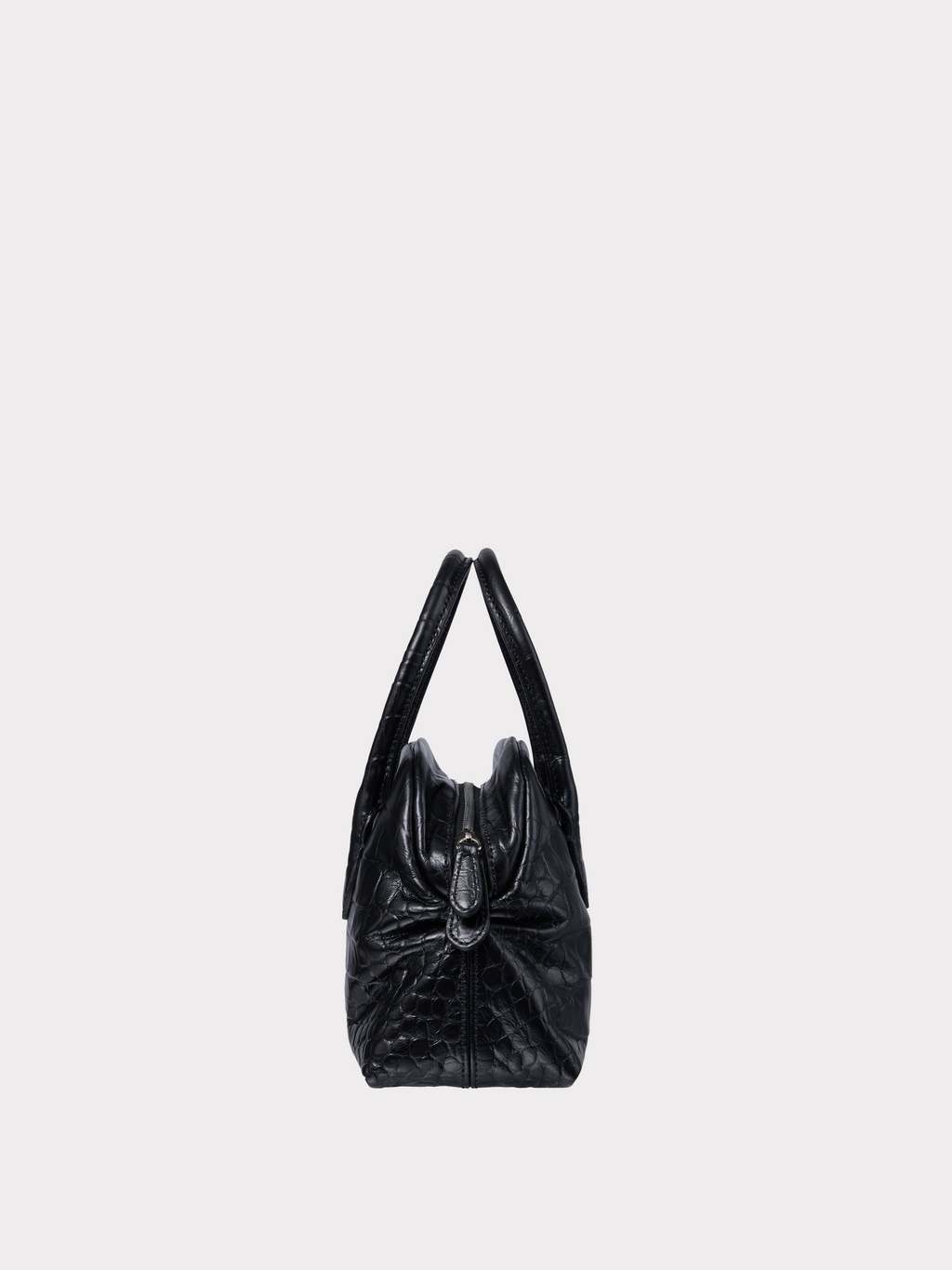 Croc-Effect Singular Tote Mini (Croc Black)