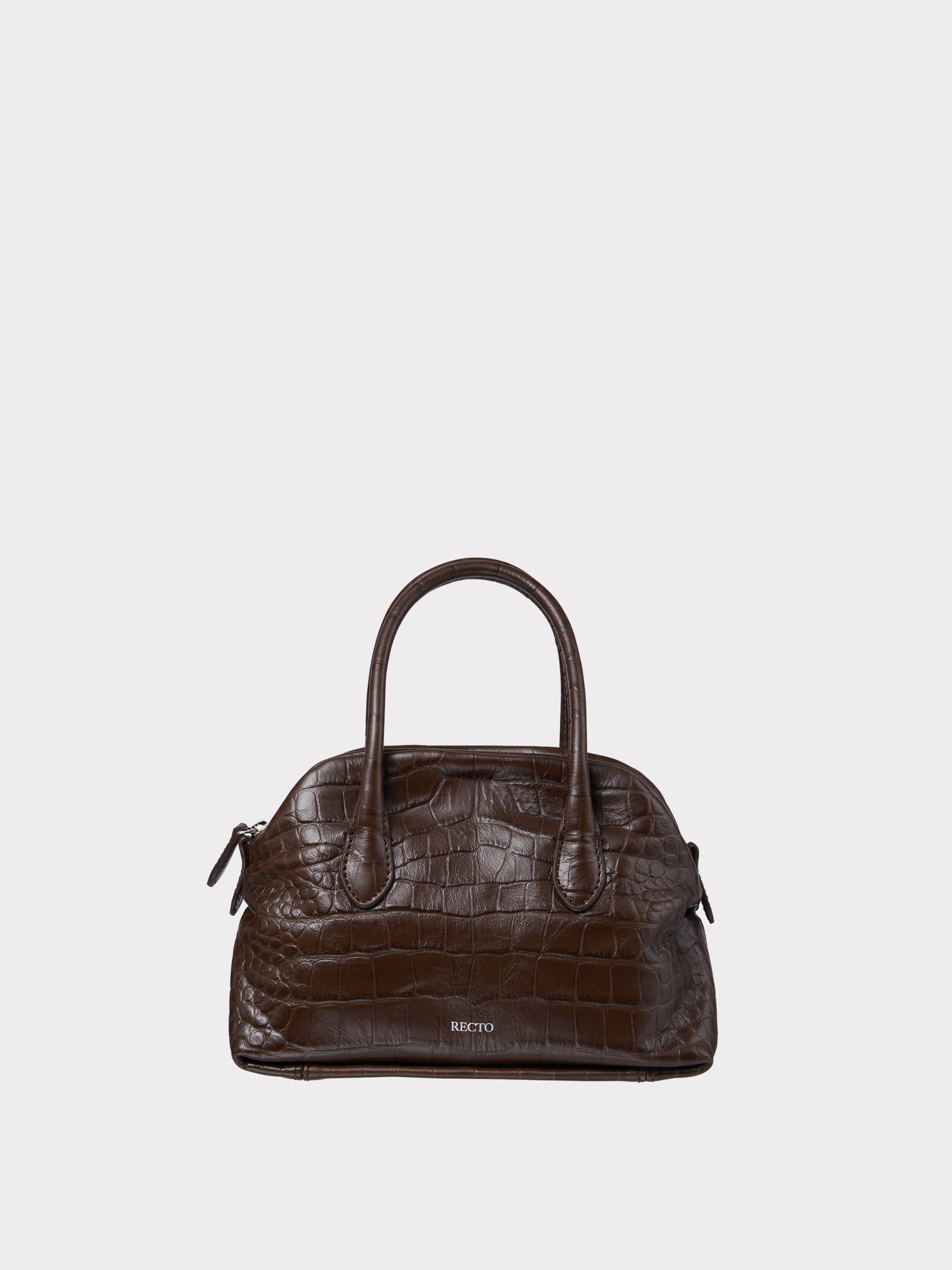 Croc-Effect Singular Tote Mini (Croc Brown)