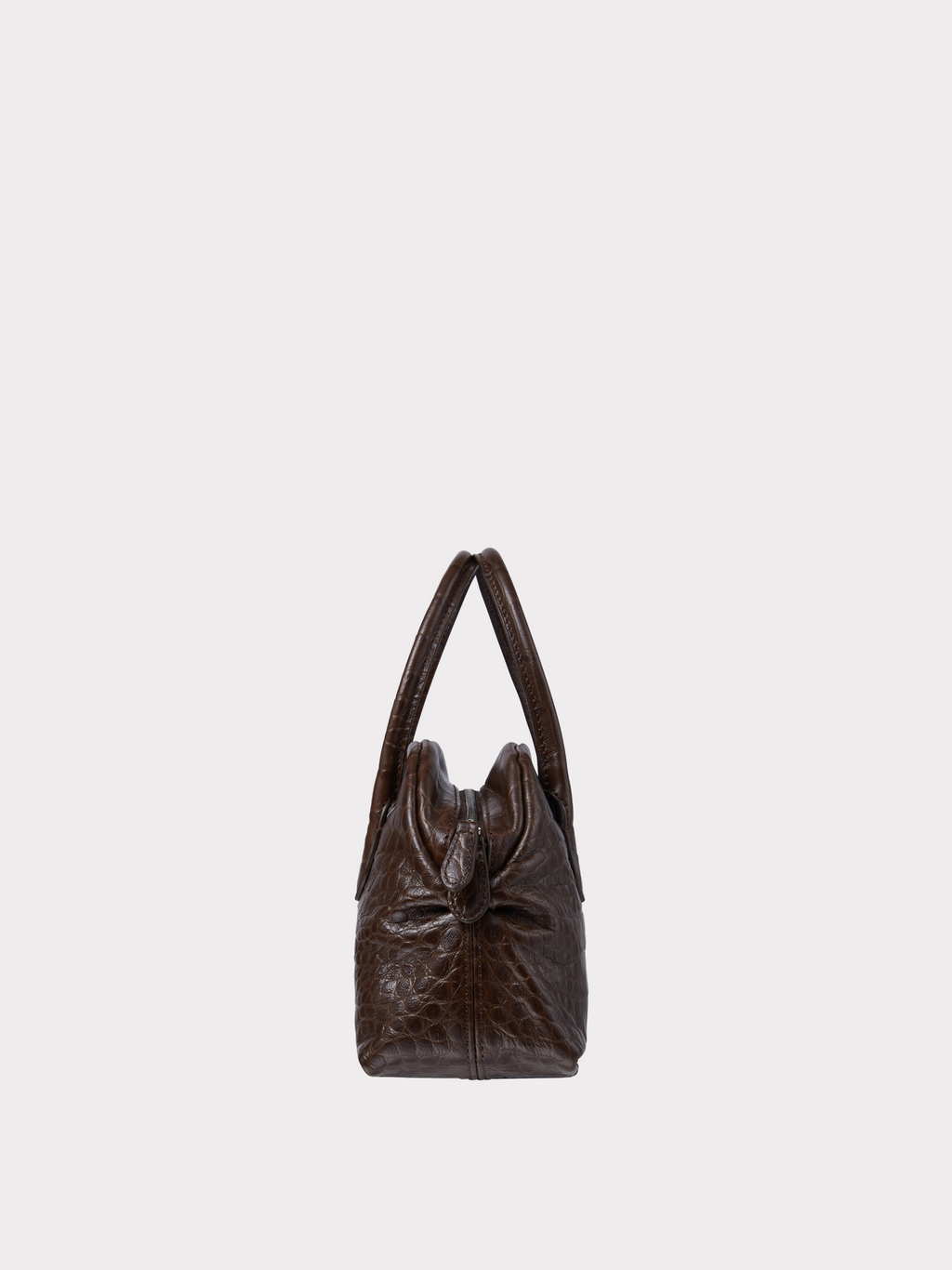 Croc-Effect Singular Tote Mini (Croc Brown)