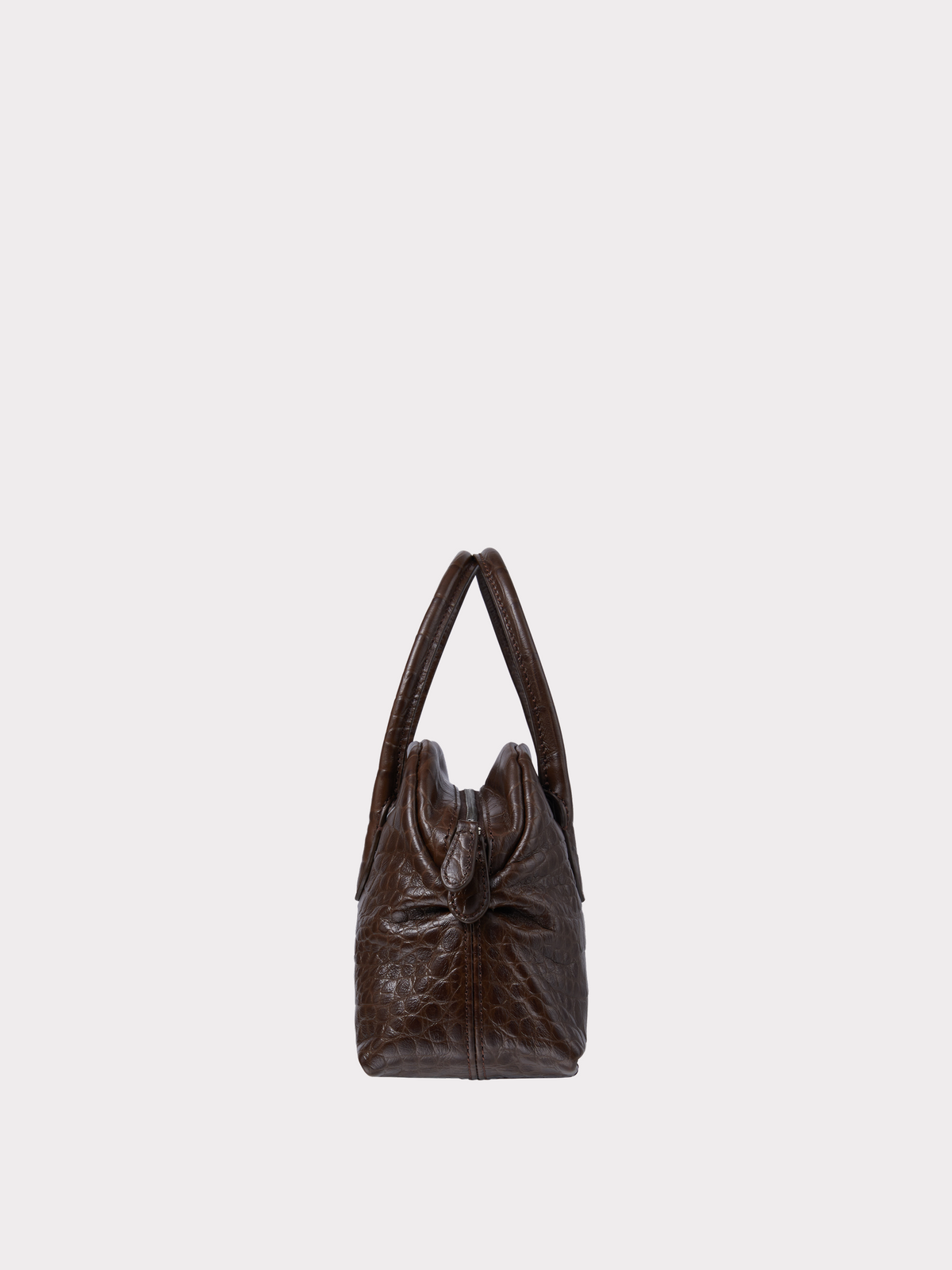 Croc-Effect Singular Tote Mini (Croc Brown)