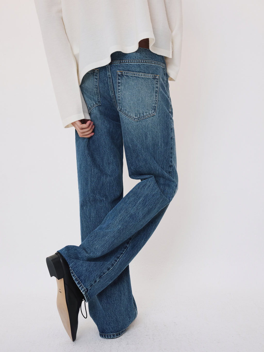 Front Pocket Denim Pants (Blue)