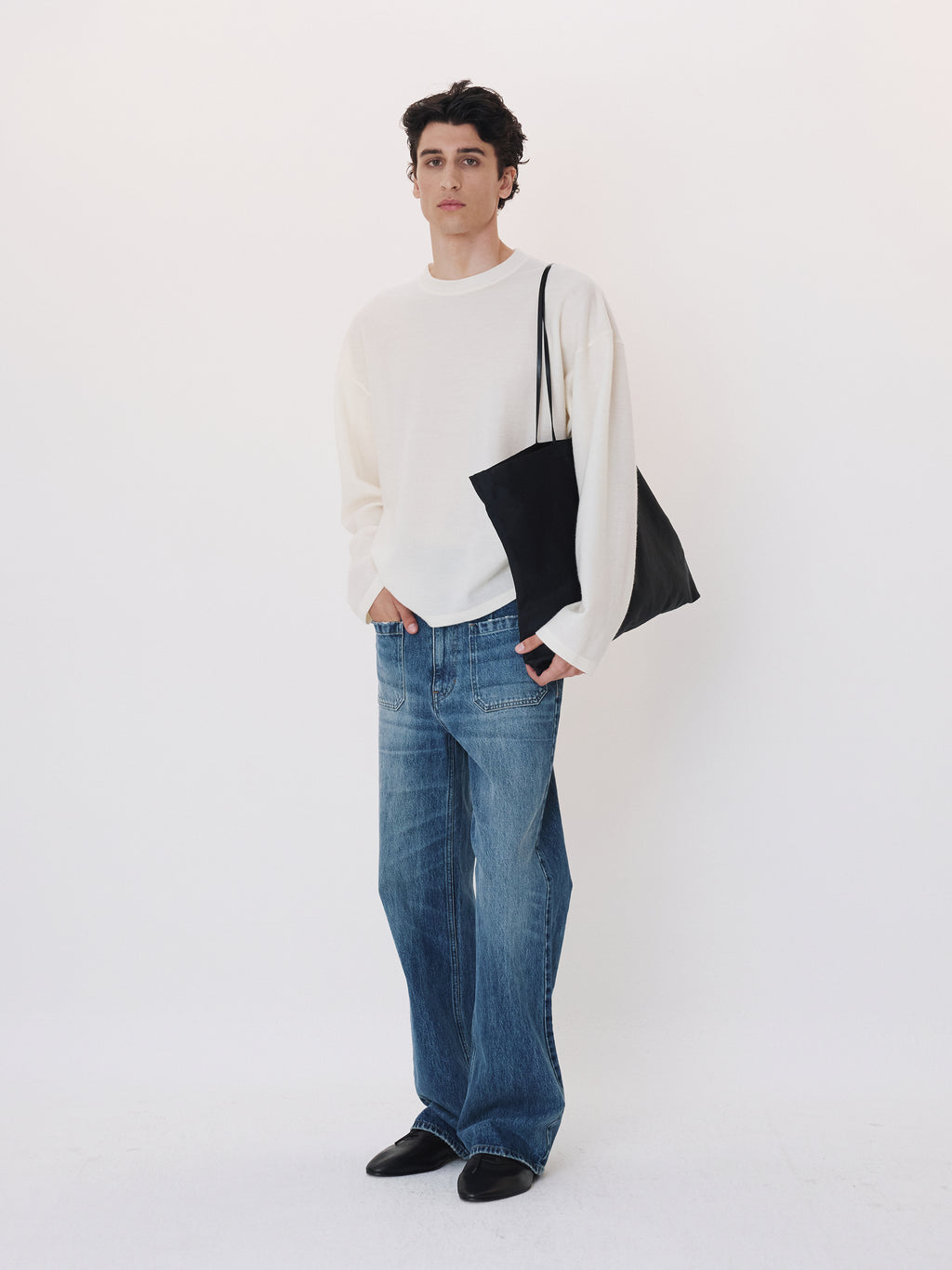 Front Pocket Denim Pants (Blue)
