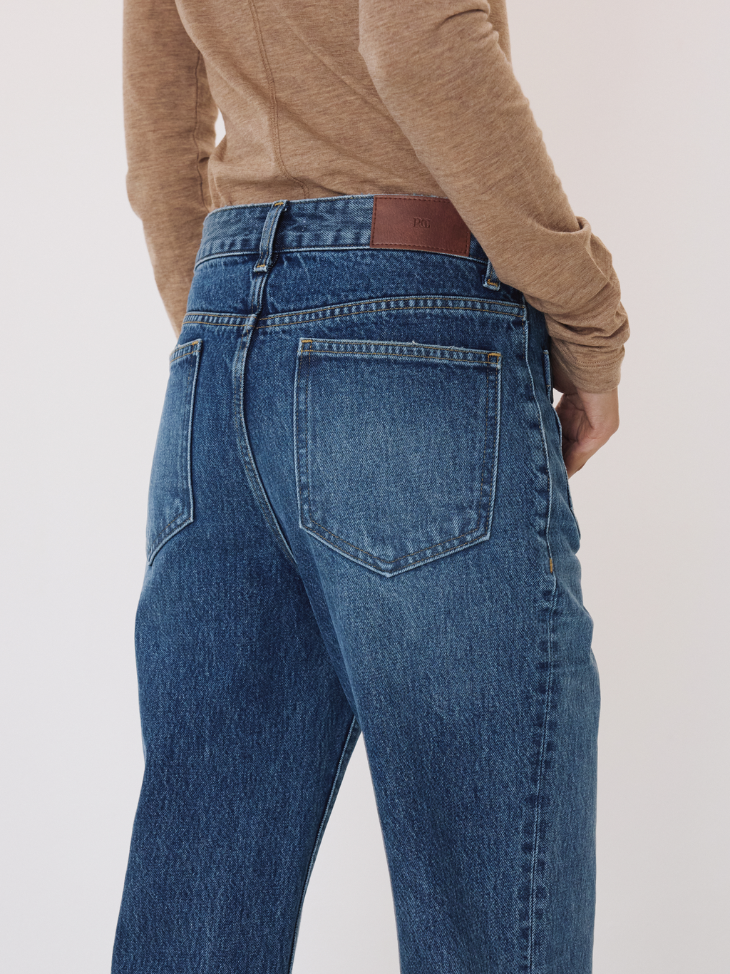 Front Pocket Flare Denim Pants (Dusty Blue)