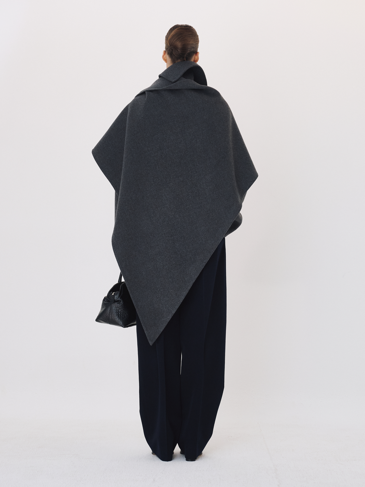 Handmade High Neck Muffler Set Top (Melange Grey)