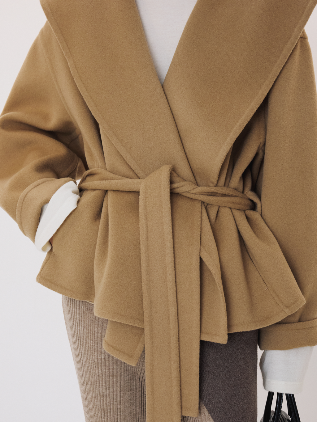 Handmade Hood Belted Coat (Beige)