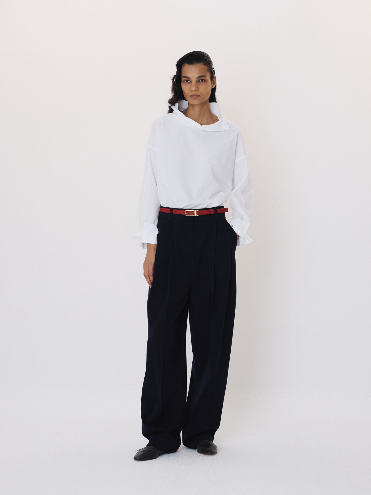 High Neck Cotton Top (White)