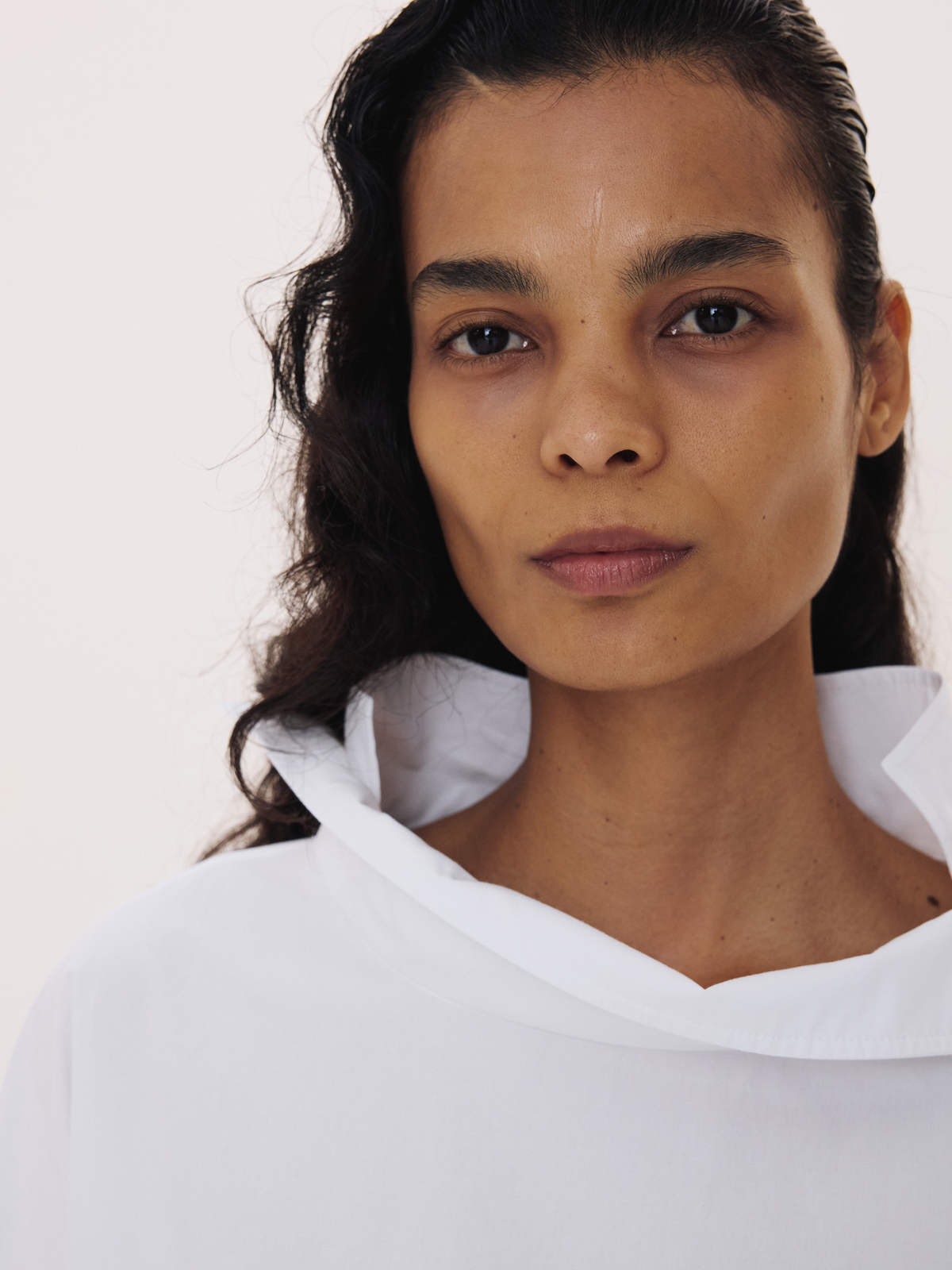 High Neck Cotton Top (White)