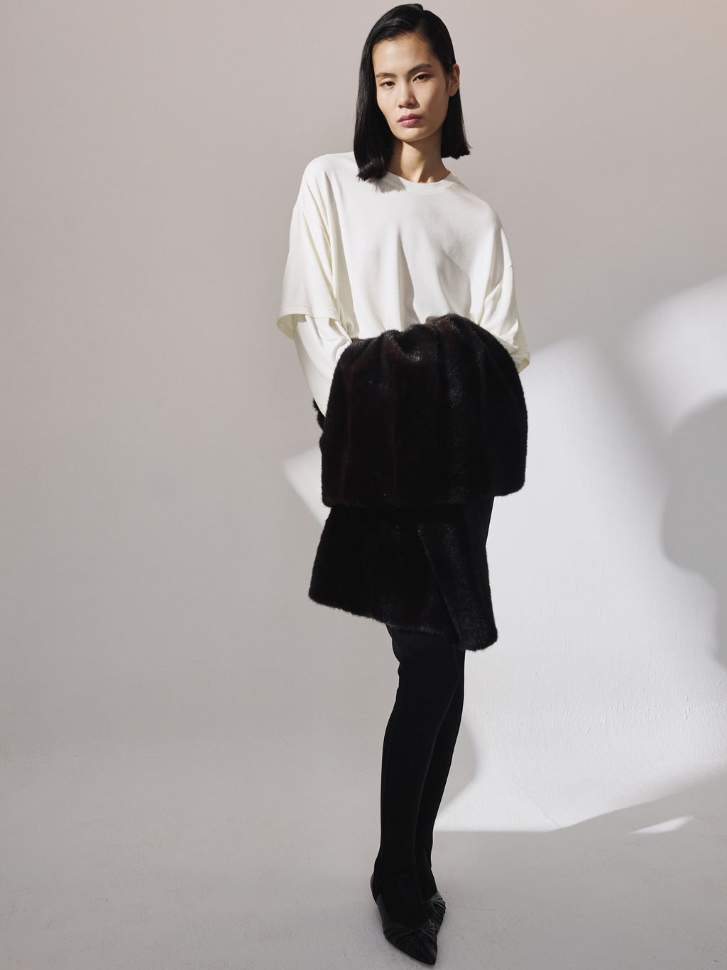 Layered Sleeve Top (Bean Ivory)
