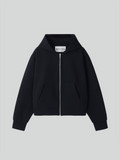 Logo Detail Hoodie Zip-Up (Black)
