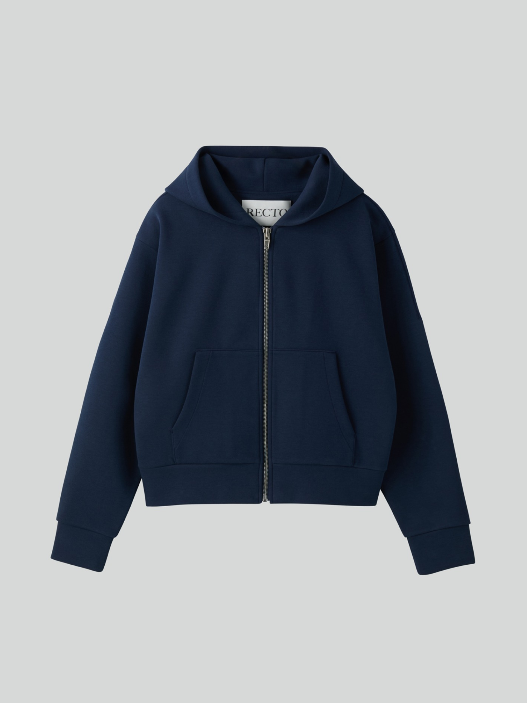Logo Detail Hoodie Zip-Up (Ink Navy)
