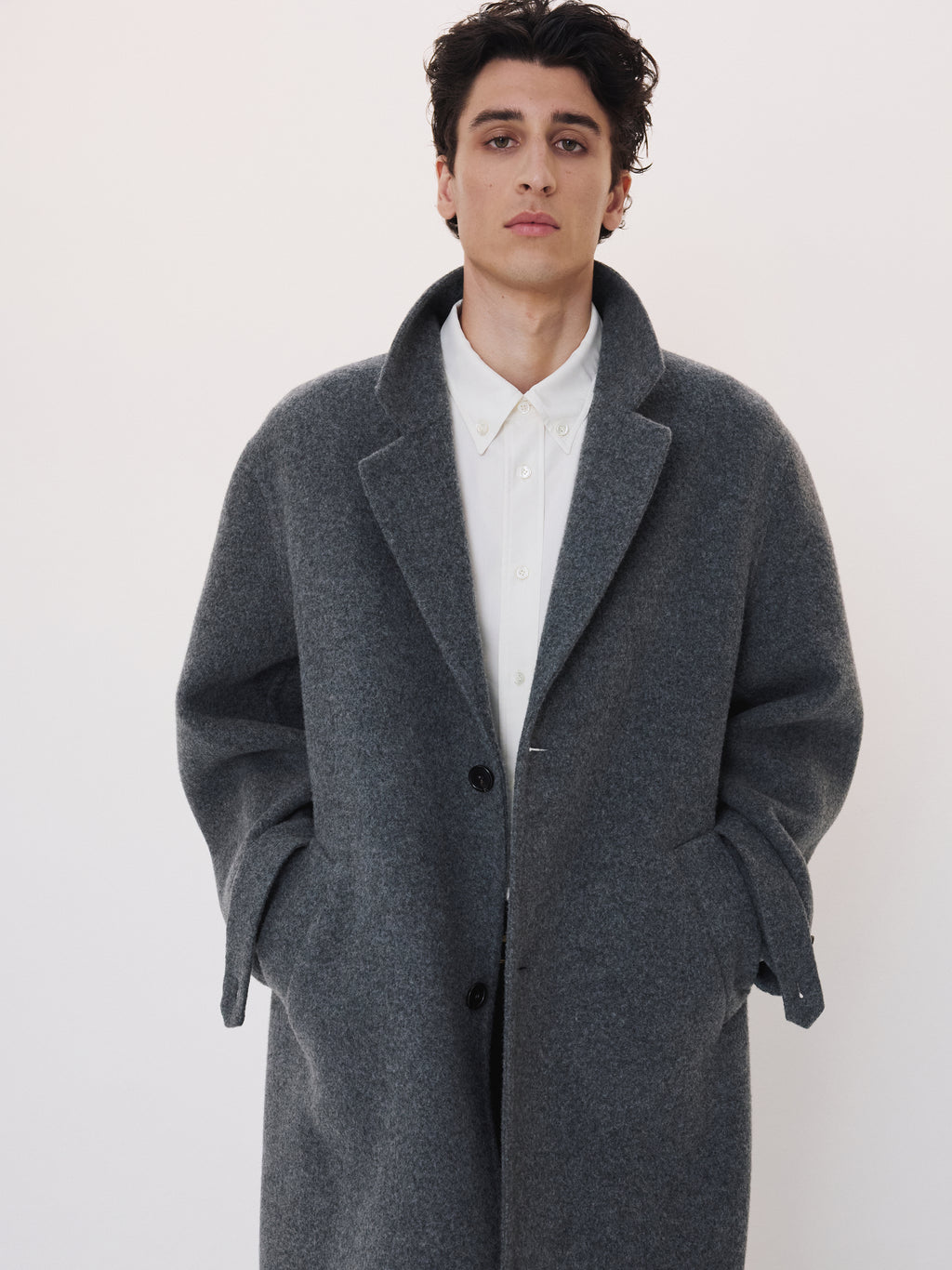 Oversized Maxi Handmade Coat (Melange Grey)