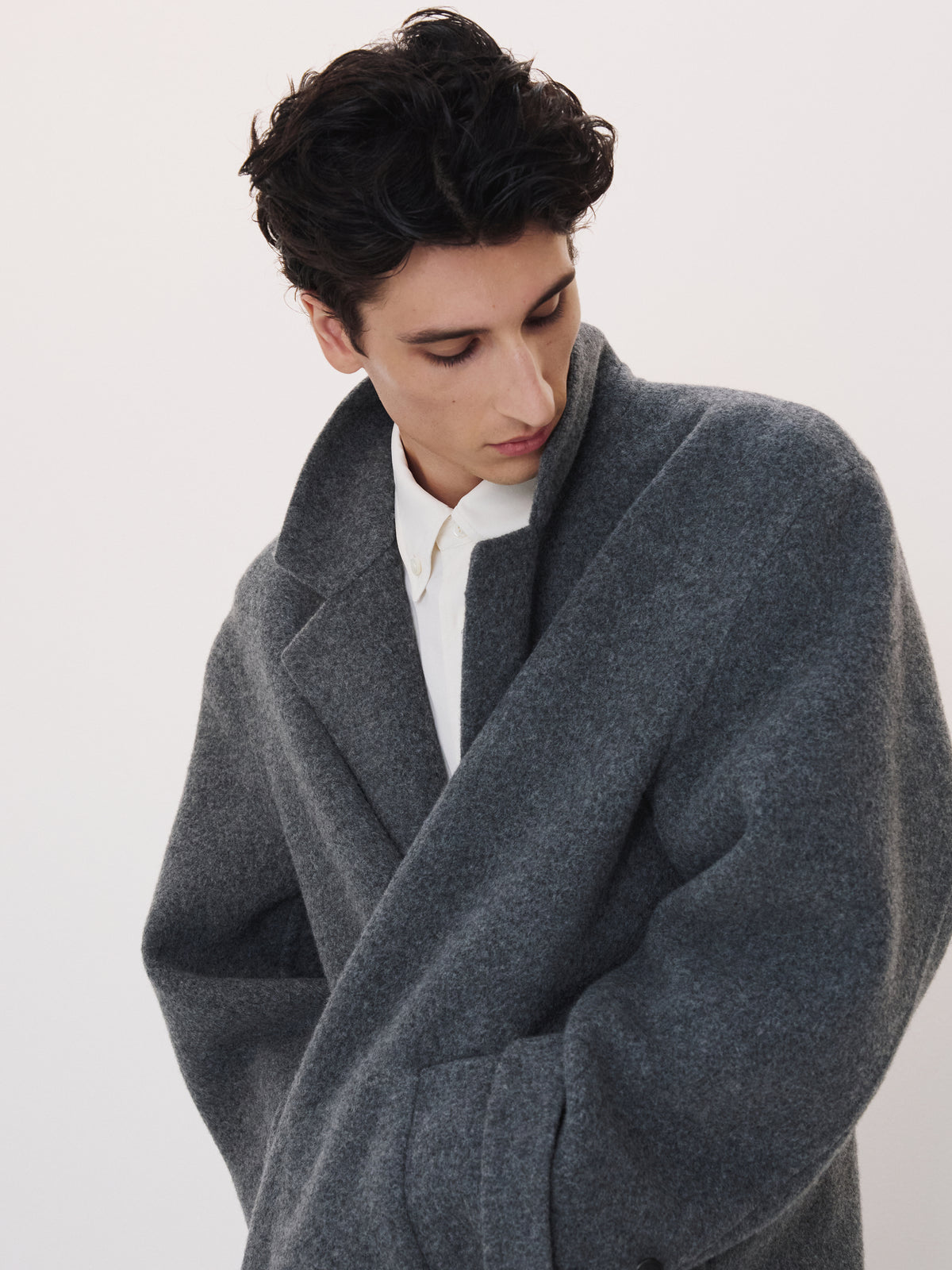 Oversized Maxi Handmade Coat (Melange Grey)
