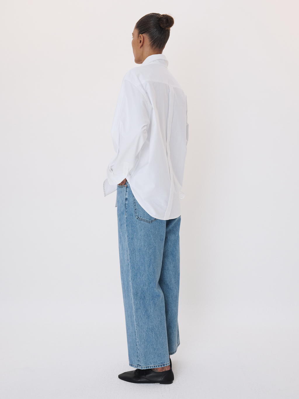 Oversized Straight Denim Pants (Light Blue)