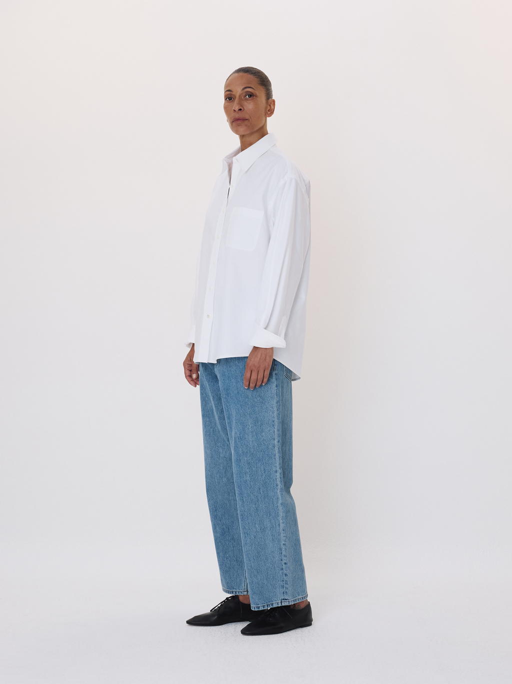 Oversized Straight Denim Pants (Light Blue)
