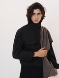 Pocket Detail Cropped Jacket (Black)