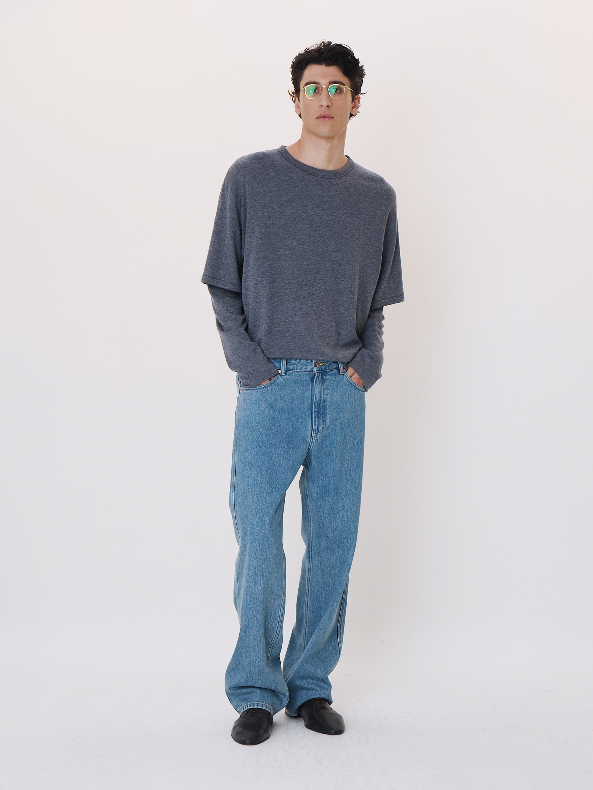 Straight Denim Pants (Light Blue)