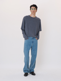 Layered Sleeves Wool Silk Top (Melange Grey)
