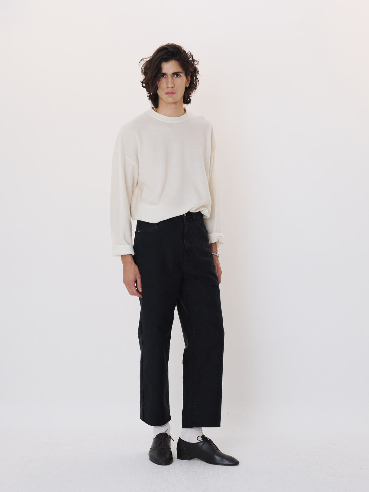 Washed Denim Pants (Black)