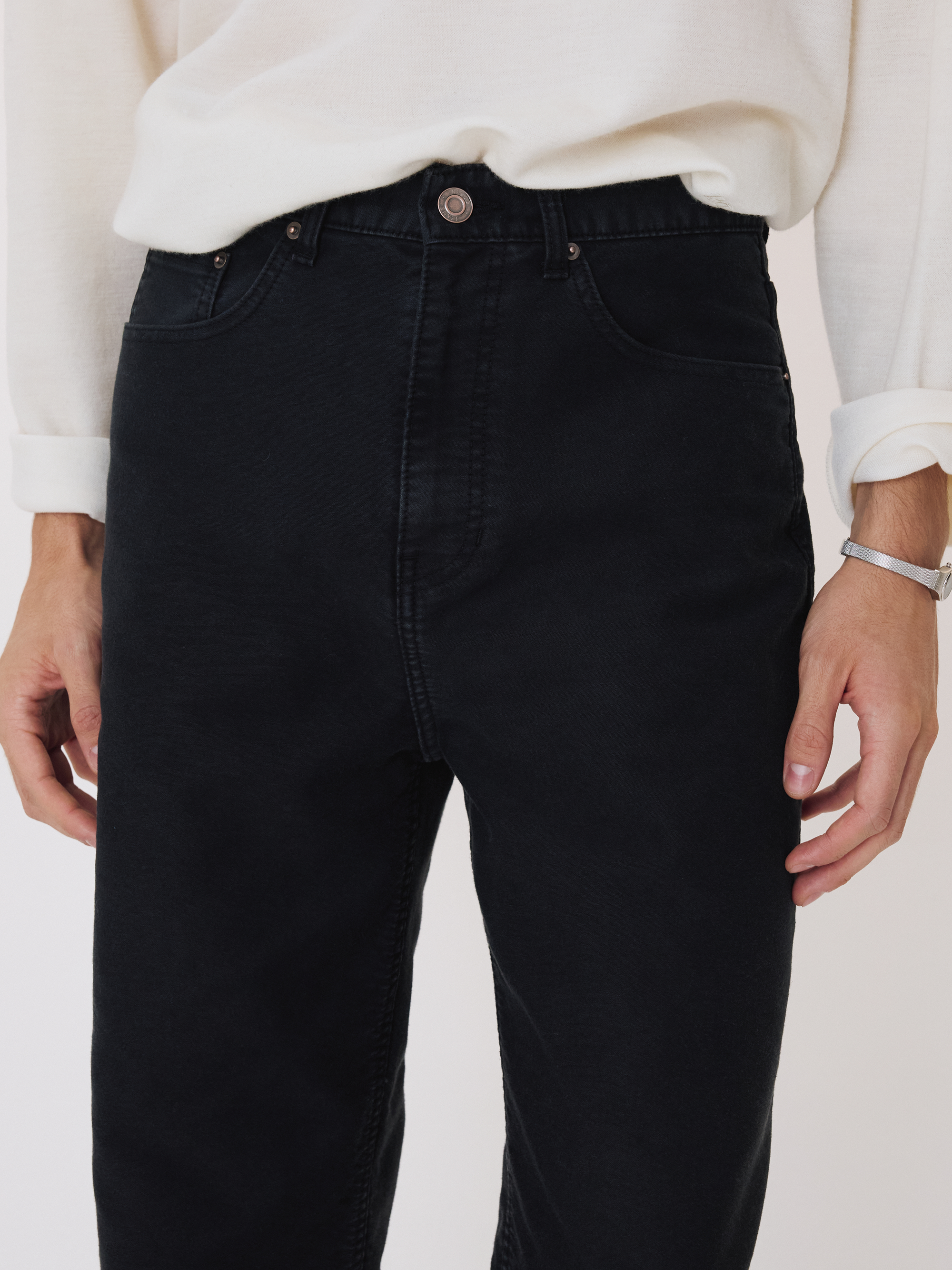 Washed Denim Pants (Black)