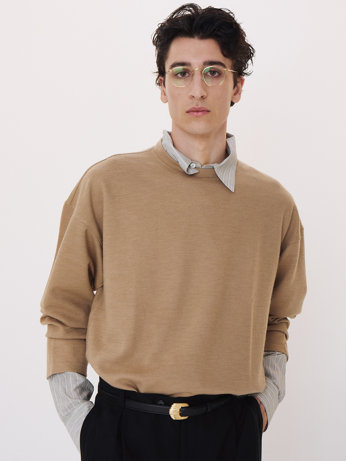 Wool Blend Oversized Top (Camel)