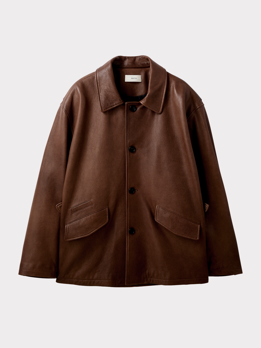 Vintage Leather Chore Jacket (Brown)