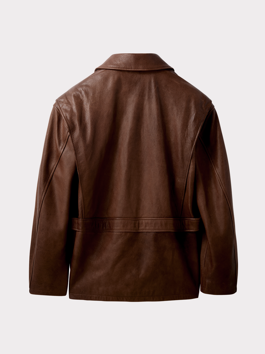 Vintage Leather Chore Jacket (Brown)