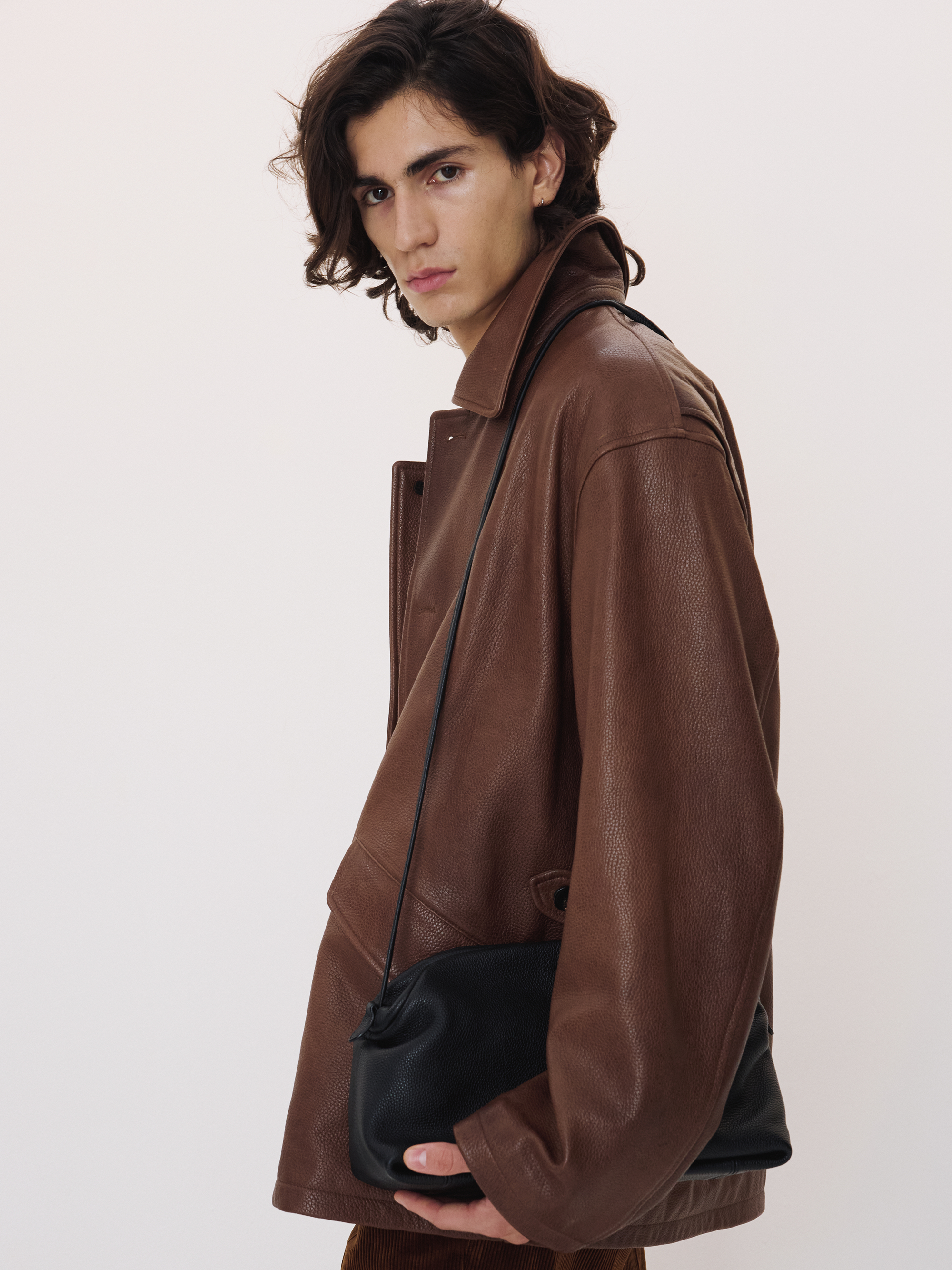 Vintage Leather Chore Jacket (Brown)