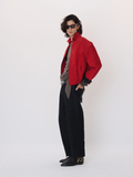 Suede Harrington Jumper (Scarlet Red)