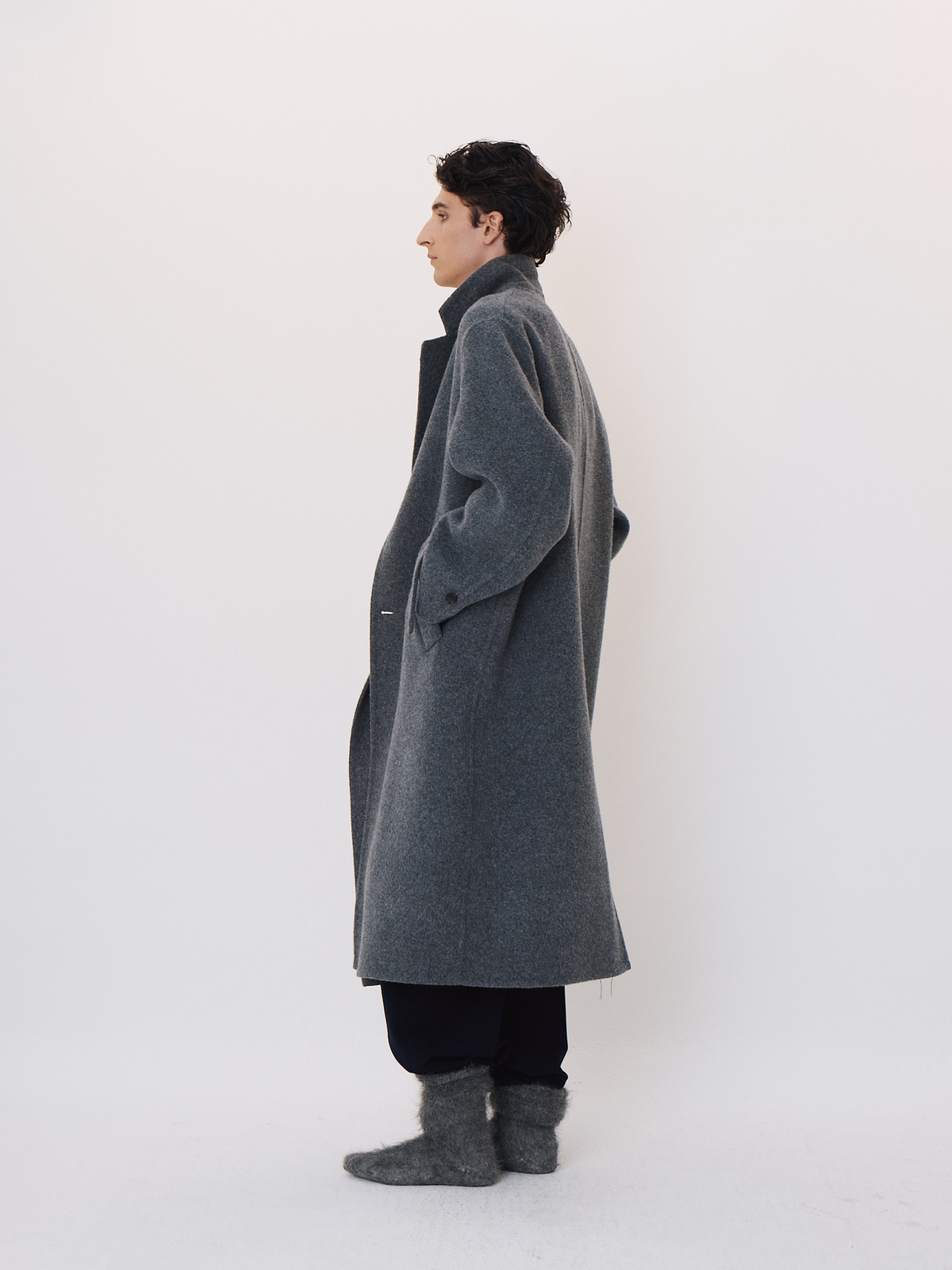 Oversized Maxi Handmade Coat (Melange Grey)