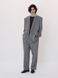 Classic Double Breasted Suit Jacket (Cool Grey)