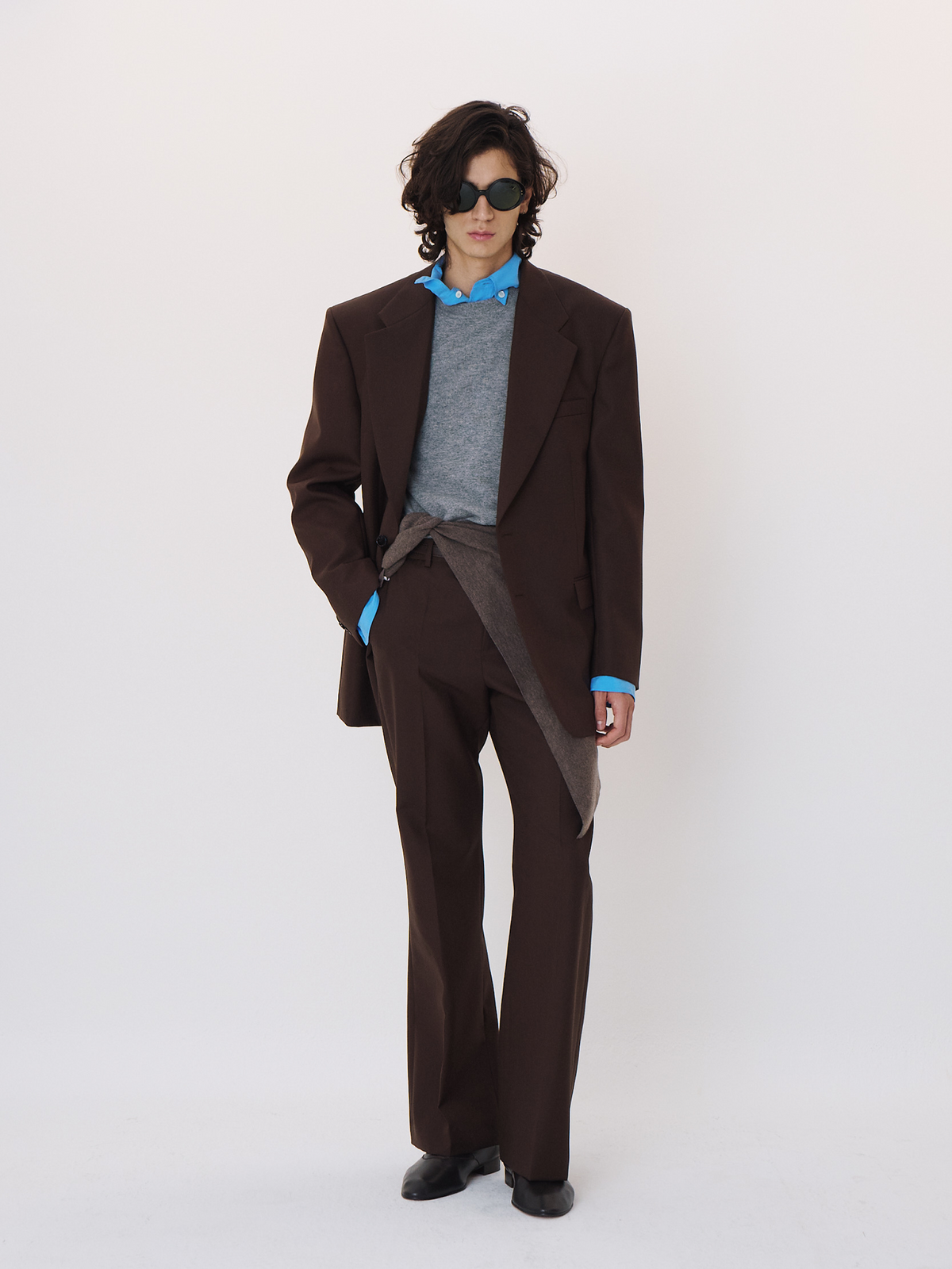 Tailored Single Suit Jacket (Vintage Brown)