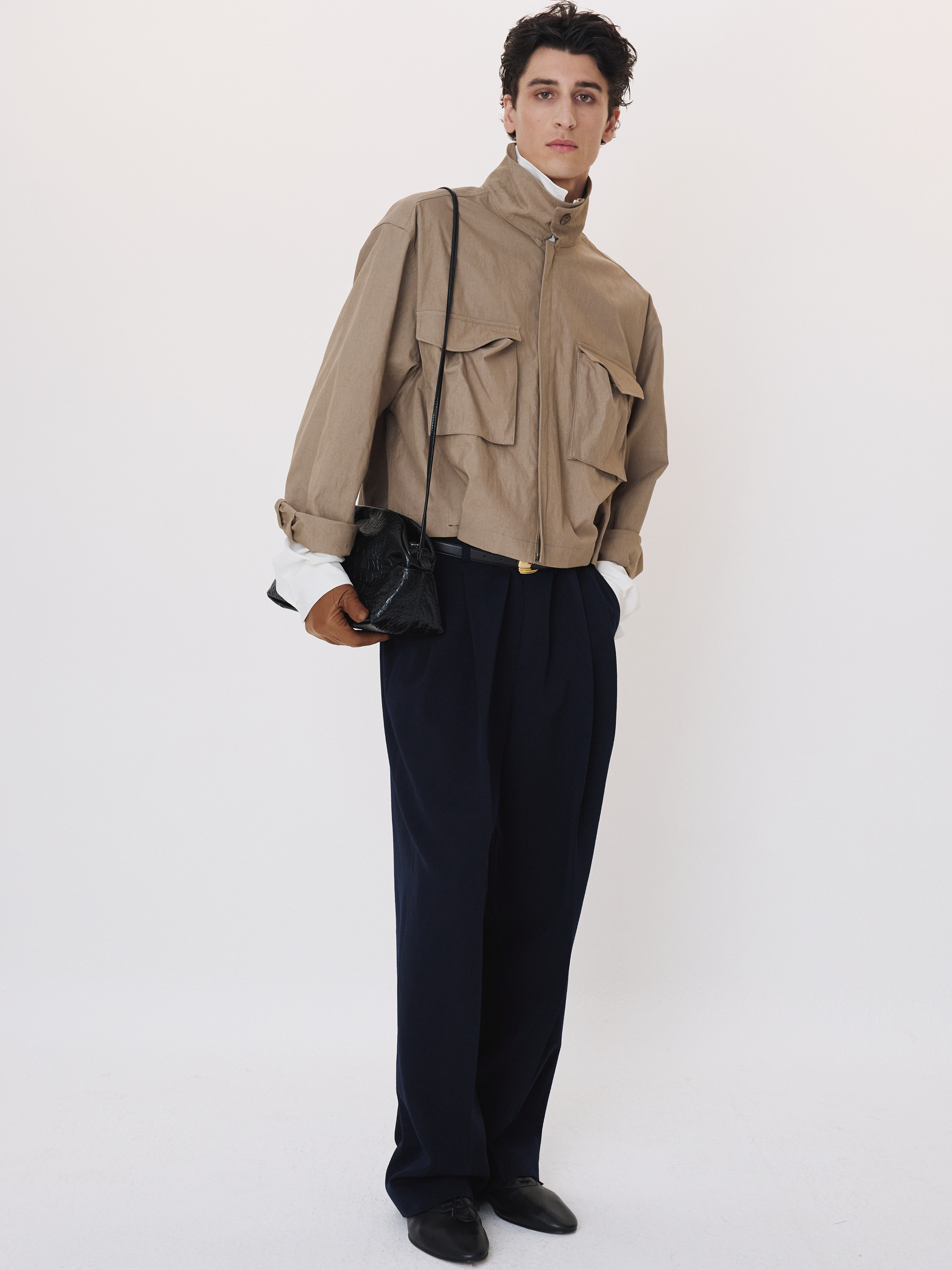 Pocket Detail Crop Jacket (Sepia Beige)