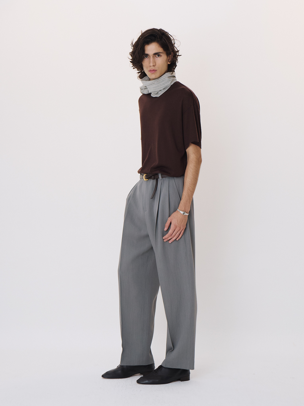 Double Pleated Suit Pants (Cool Grey)