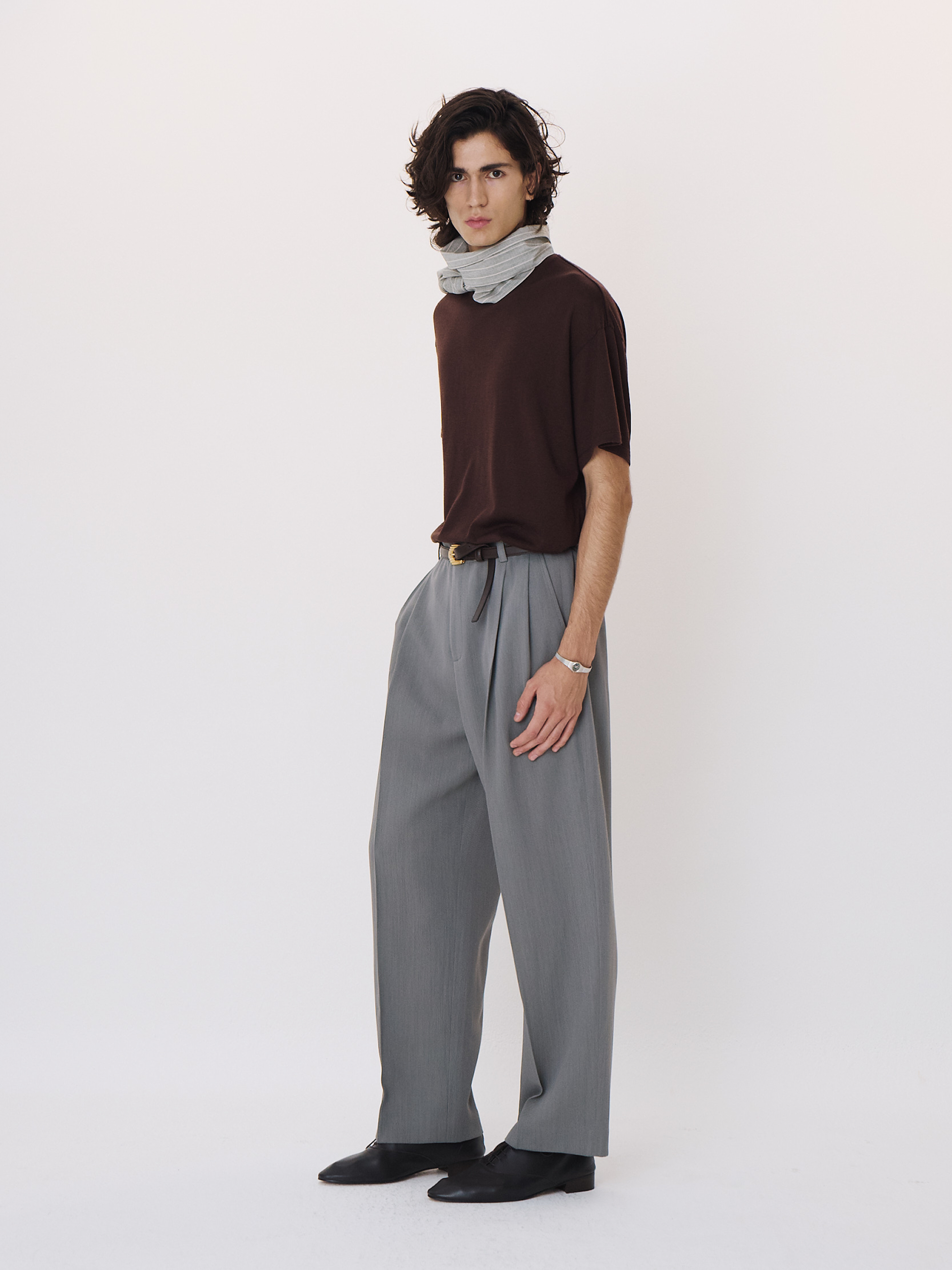 Double Pleated Suit Pants (Cool Grey)