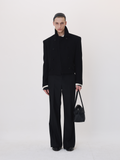 Signature Wool Blend Flared Pants (Black)