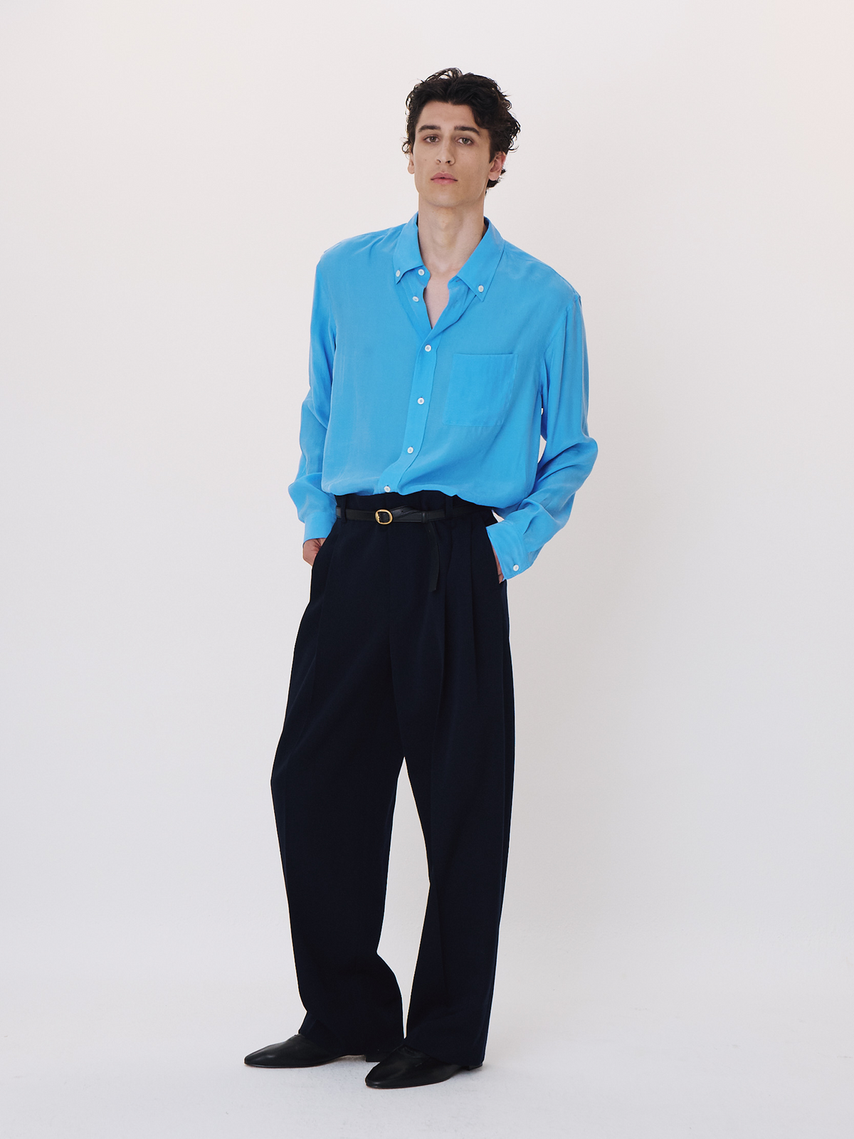 Classic Fluid Shirt (Turquoise Blue)
