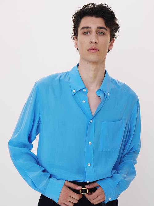 Classic Fluid Shirt (Turquoise Blue)