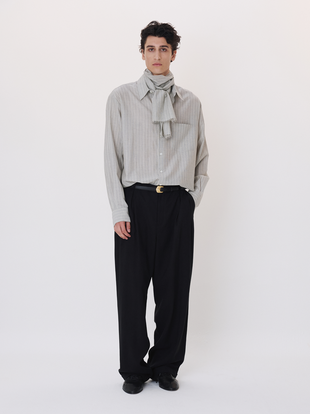 Cassel Stripe Shirt (Stone Grey)